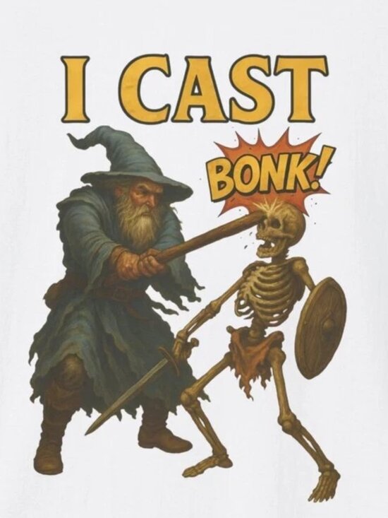 Funny Wizard I Cast BONK D&D Humor Tee, Unisex T-shirt 189 - Picture 2 of 5
